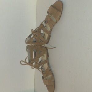 Sam Edelman Circus Womens Brown Hagen Lace Up Gladiator Sandals Zip Back 8.5